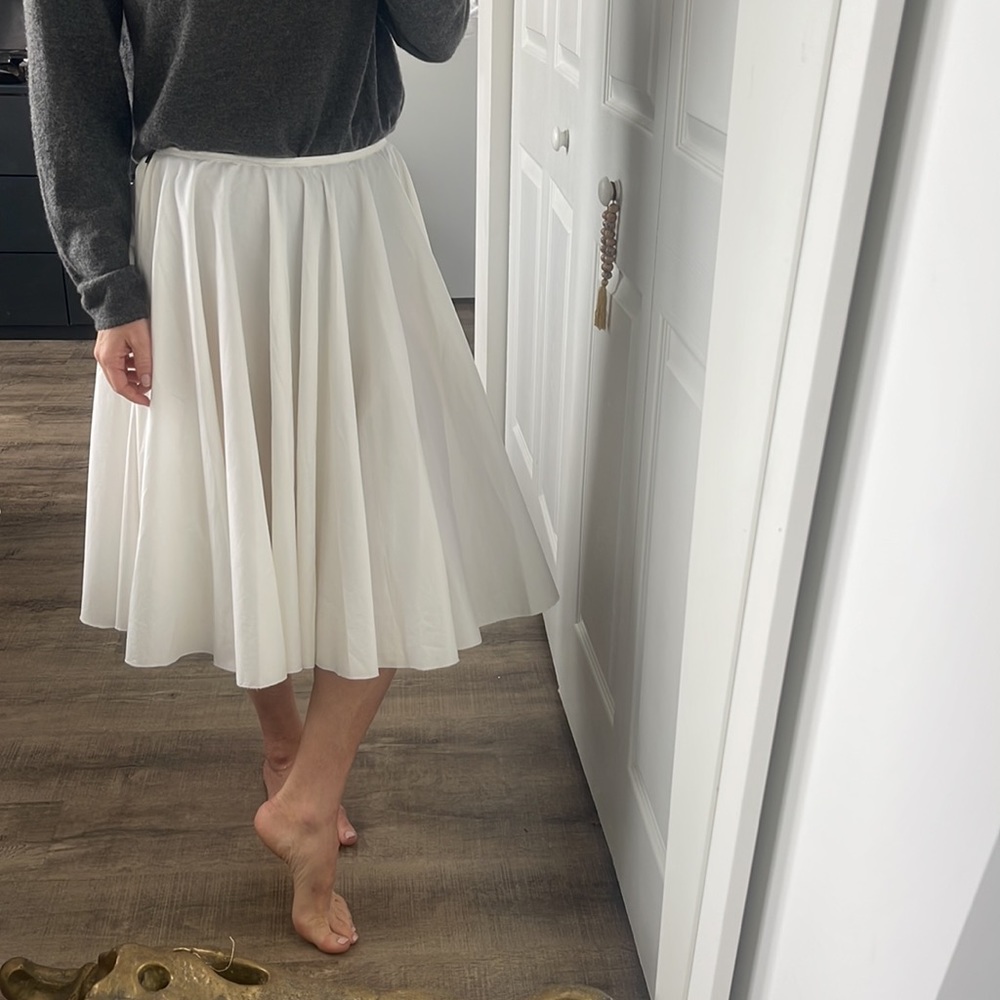 Prada White Circle Skater Skirt